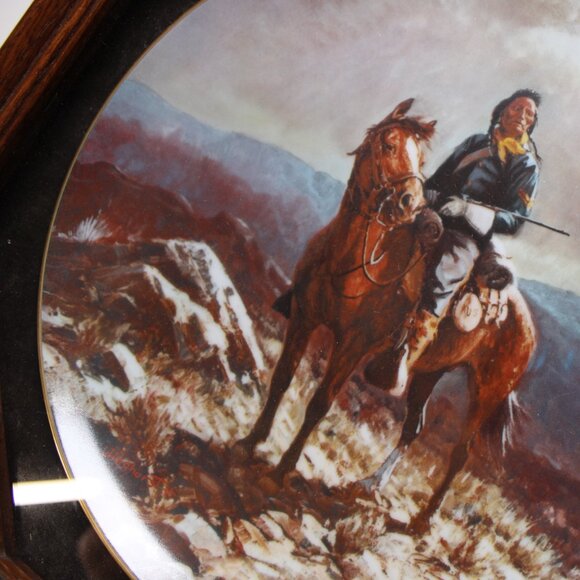 Indian Scout Collector Plate Olaf Wieghorst Fairmont Fine China 1970s Vintage - Picture 2 of 11